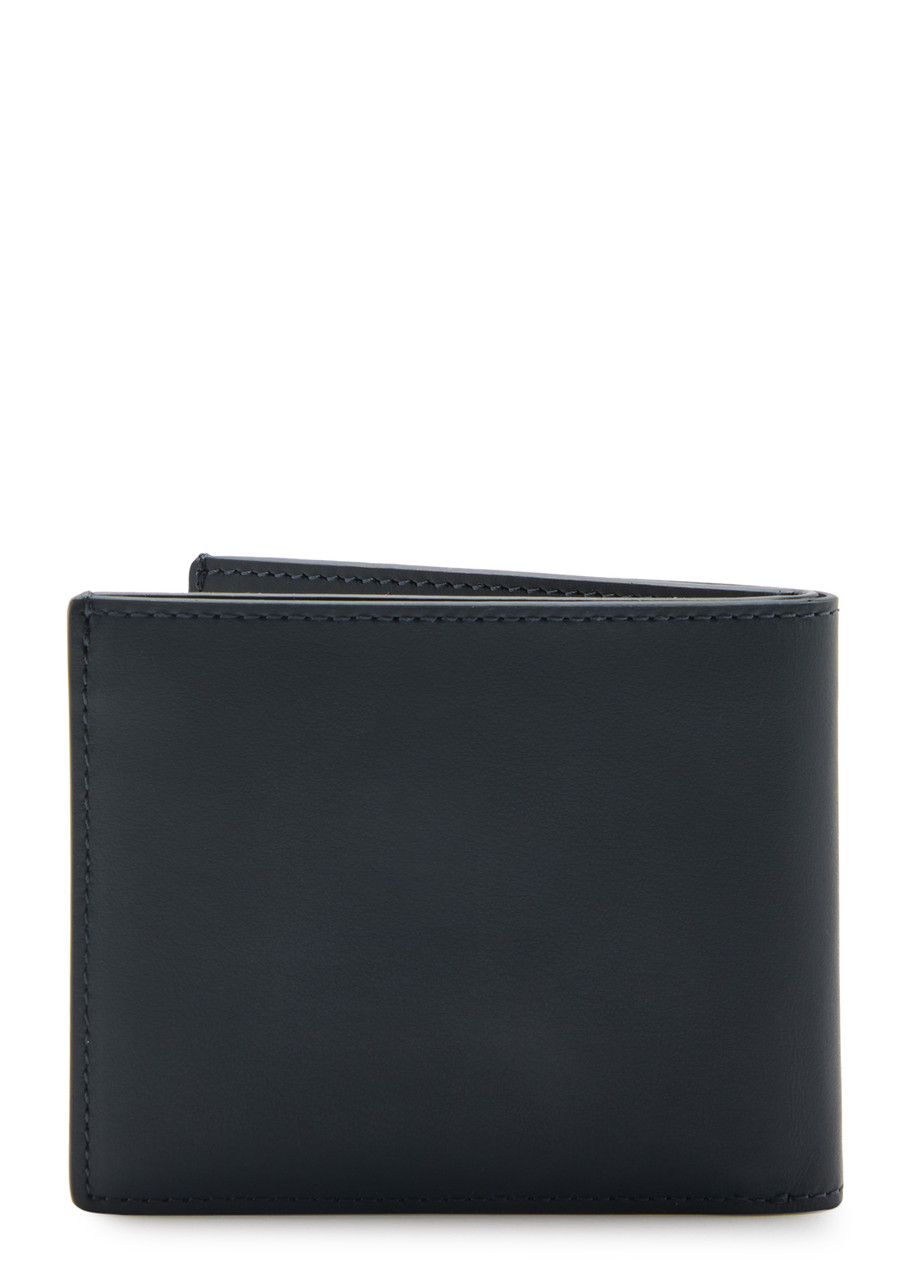 Paul Smith Stripe-print Leather Wallet In Navy
