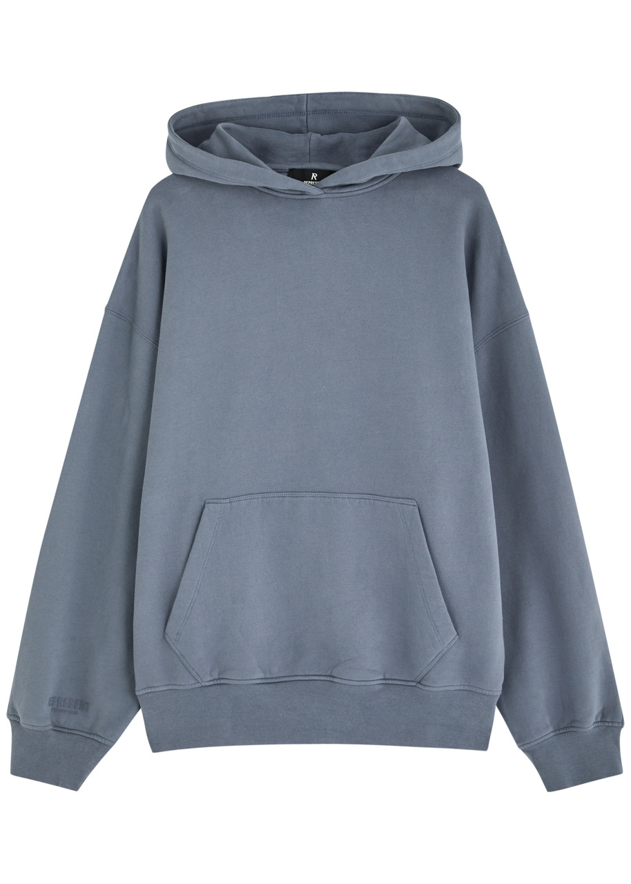Represent Owners Club Boyfriend Hooded Cotton Sweatshirt In Blue
