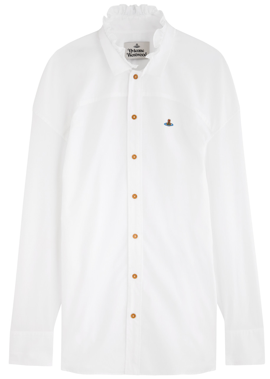 Vivienne Westwood Frilly Football Cotton Shirt - White - 38 (UK6 / XS)