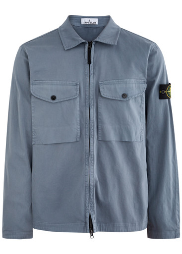 ジャケット・アウター STONE  STRETCH COTTON OVERSHIRT STONE ISLAND STRETCH COTTON OVERSHIRT