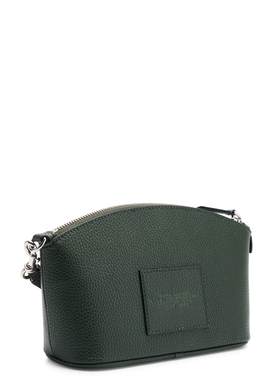 Marc Jacobs The Beauty Bag Leather Pouch In Dark Green