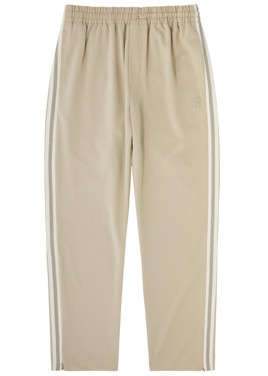 Represent Striped Stretch-jersey Track Pants In Stone