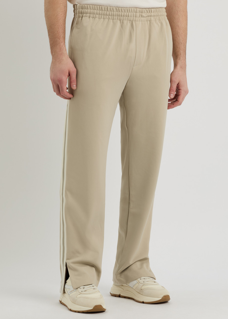 Represent Striped Stretch-jersey Track Pants In Stone