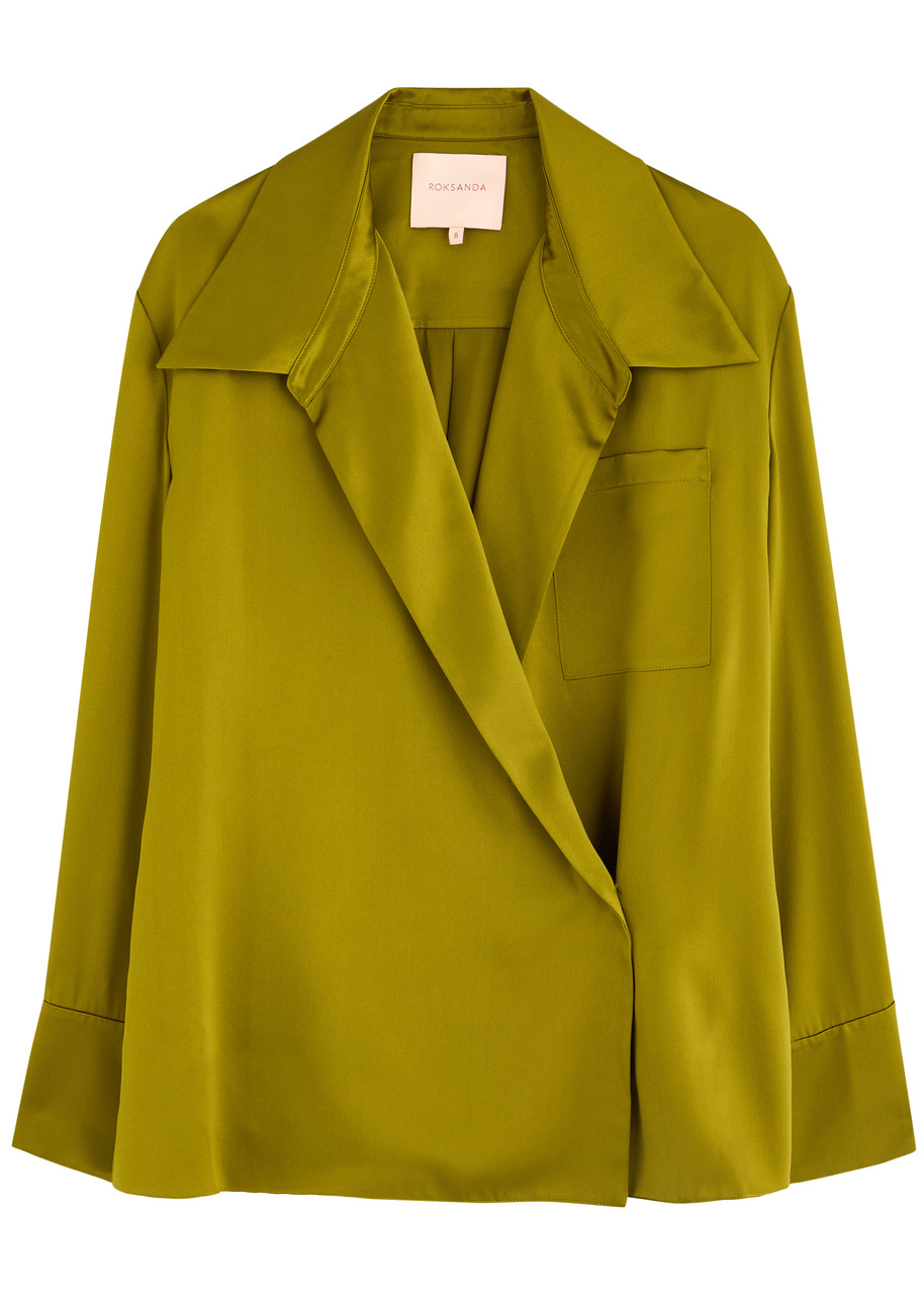 Roksanda Jana Silk-satin Shirt - Green - 14 (UK14 / L)