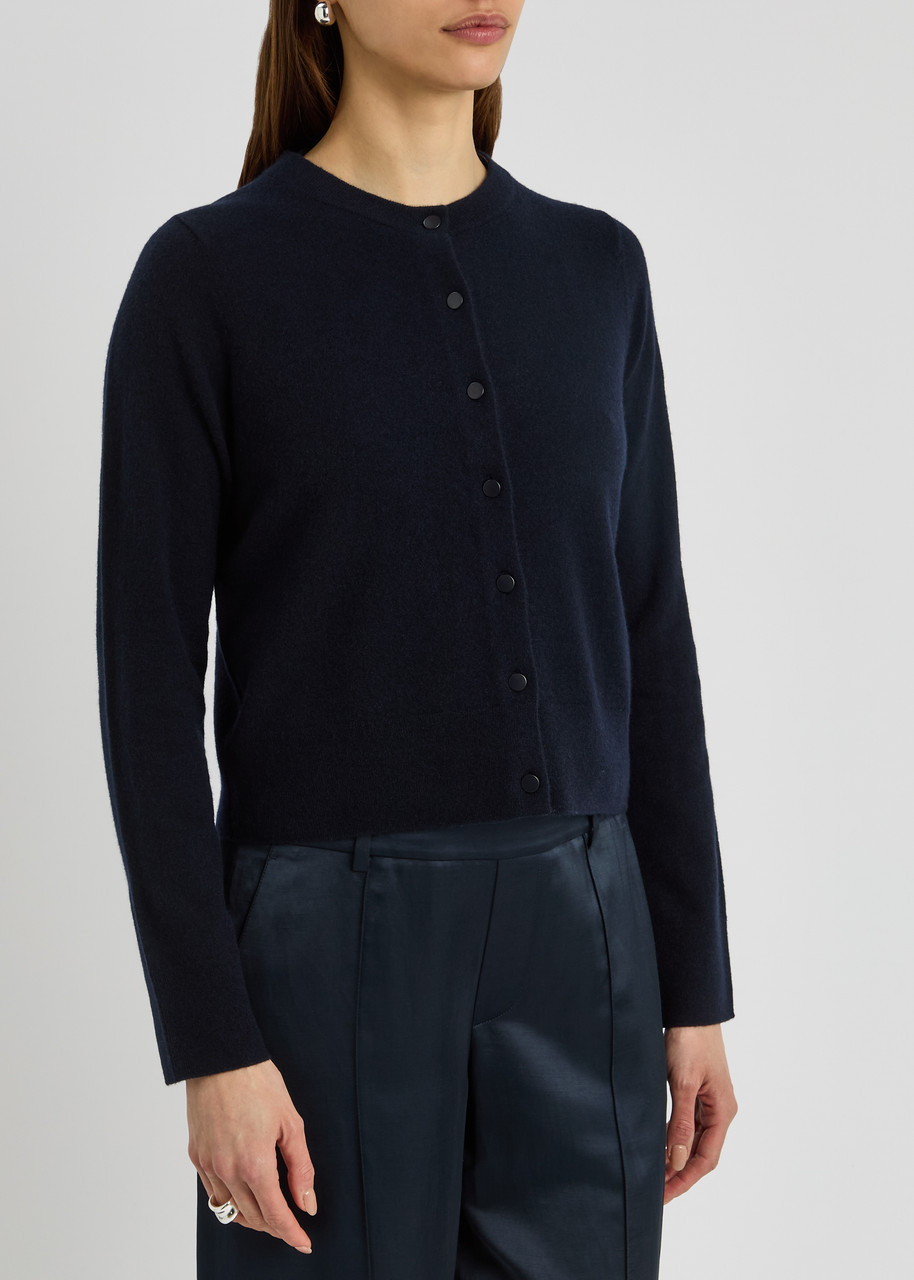 Vince Wool-blend Cardigan In Dark Navy