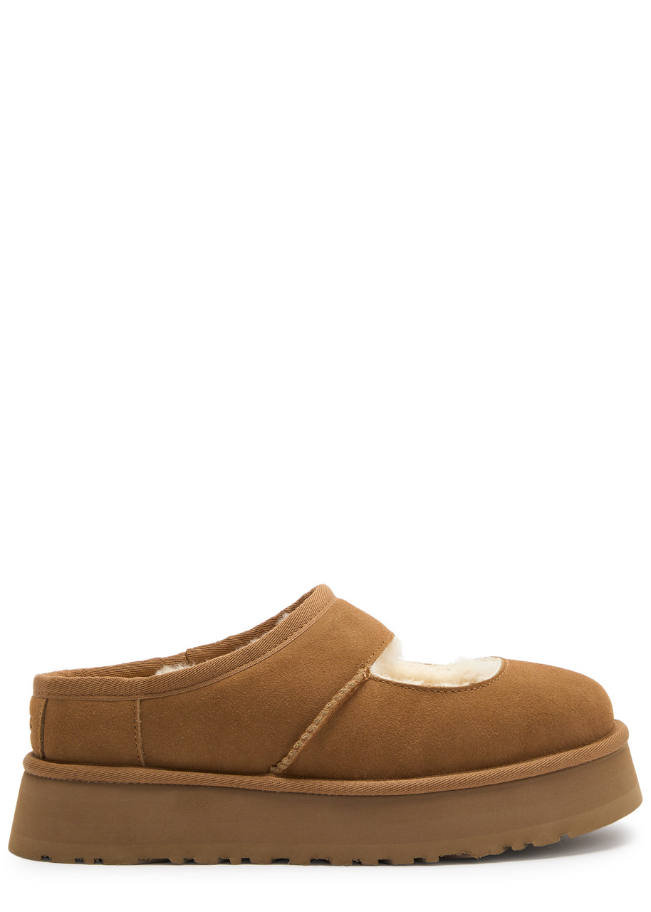 Ugg Bea Mary Jane Suede Flatform Boots - Tan - 8 (IT41/ UK8)