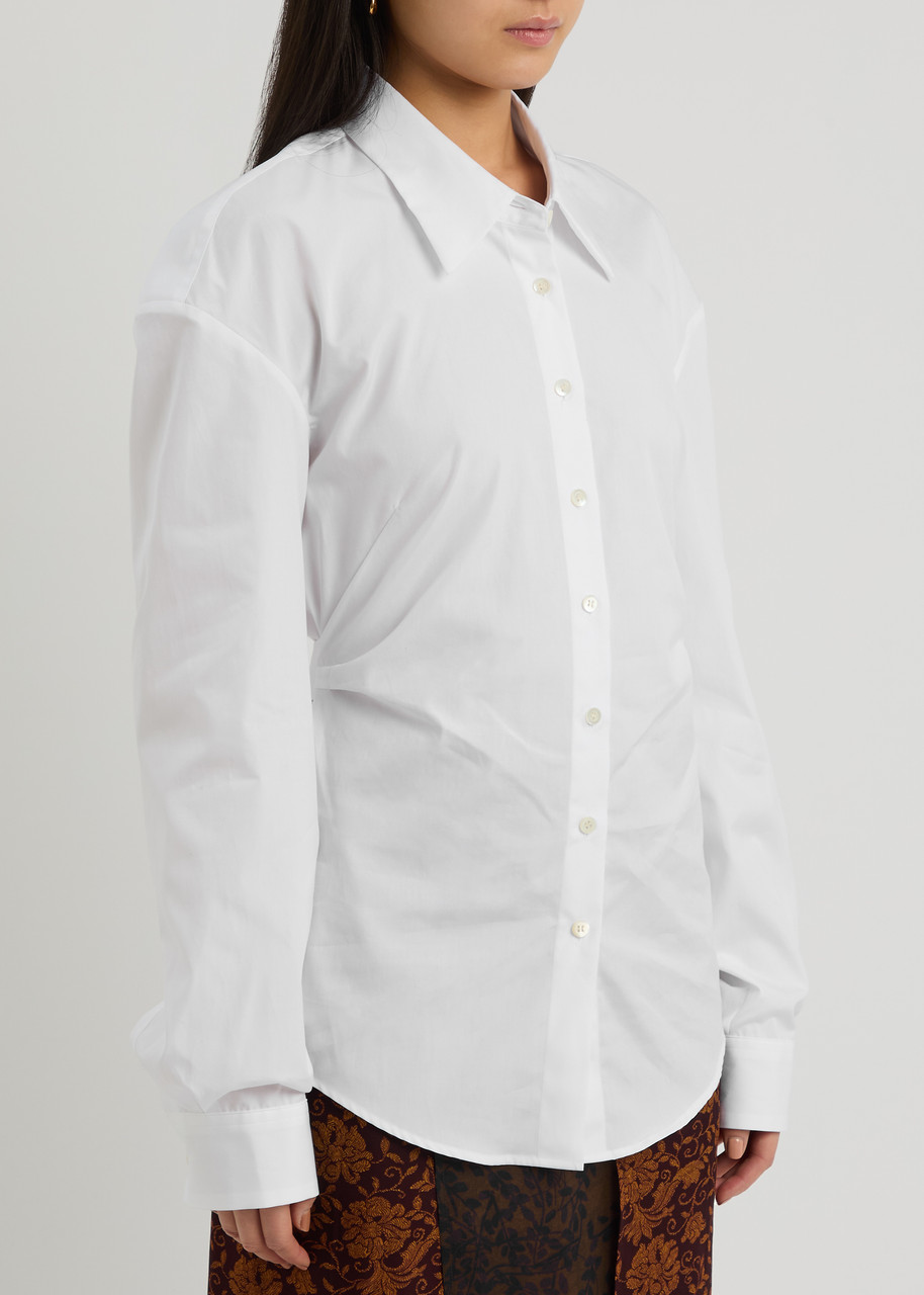 Dries Van Noten Casio Cotton Poplin Button-up Shirt In White