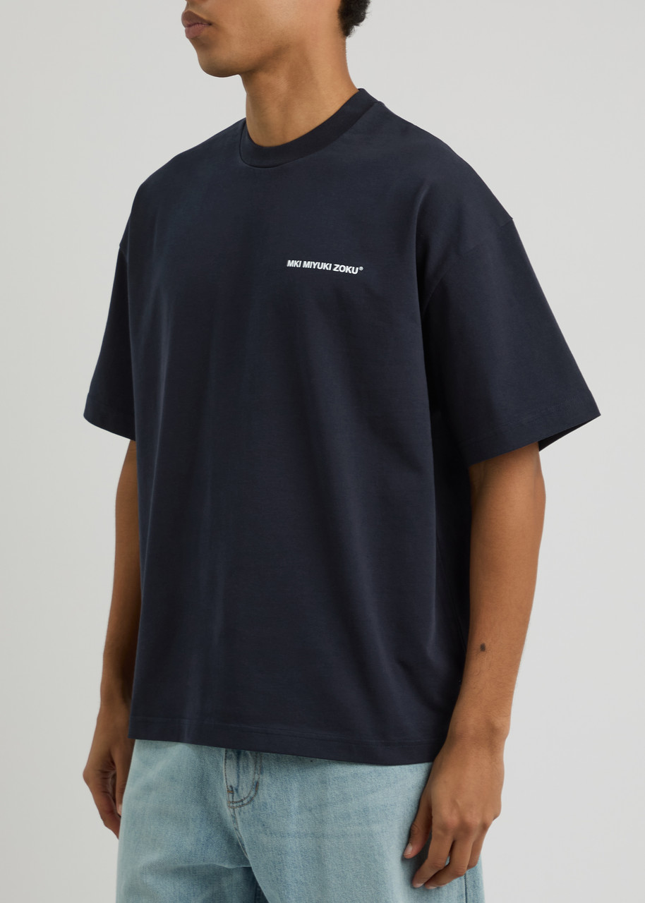 Mki Miyuki Zoku Logo-print Cotton T-shirt In Navy