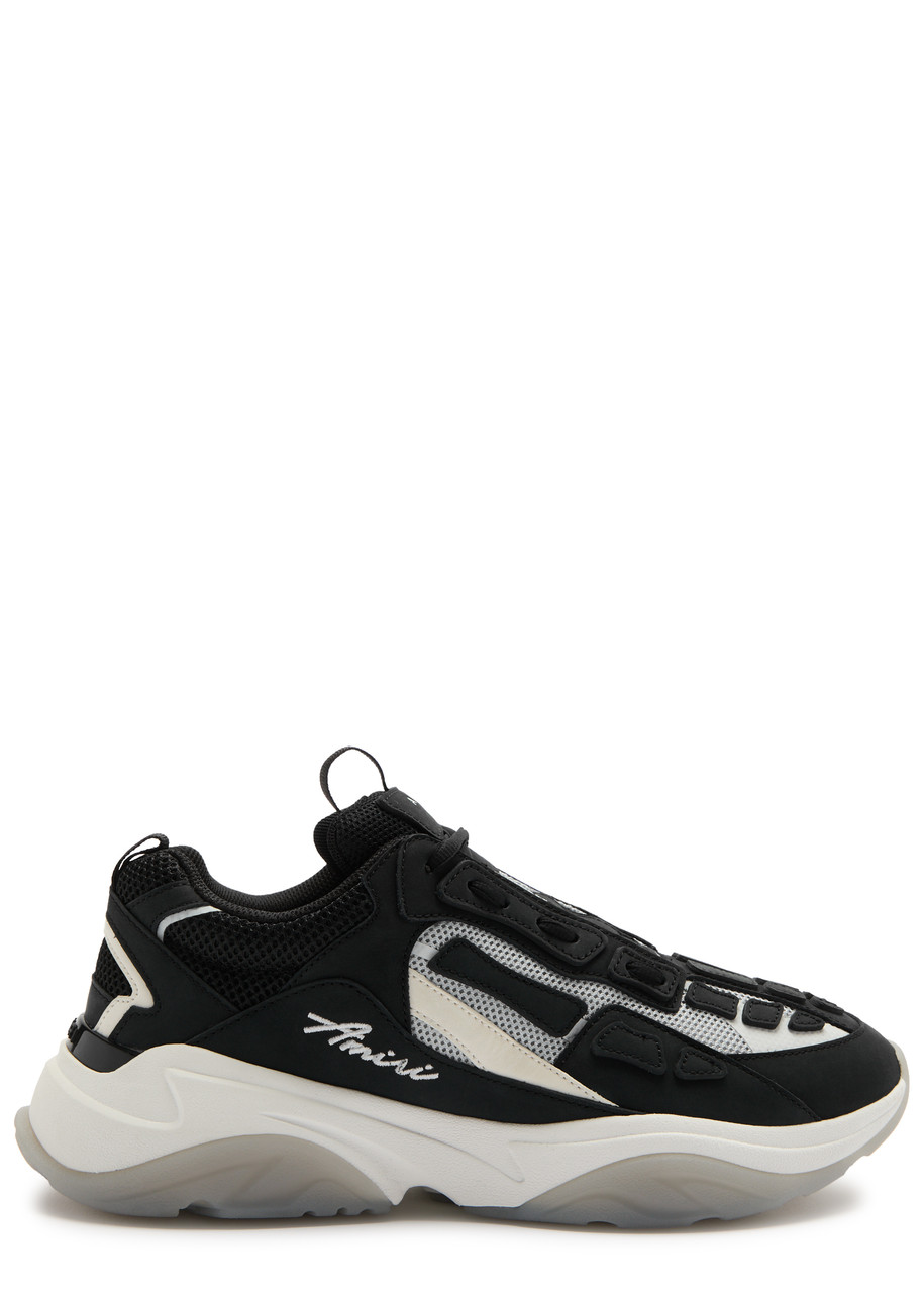Amiri Bone Runner Panelled Mesh Sneakers In Black