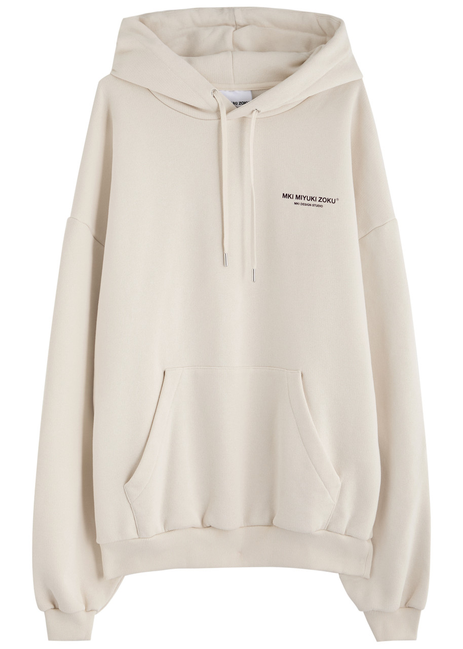 Mki Miyuki Zoku Logo Hooded Cotton-blend Sweatshirt - Cream - XL