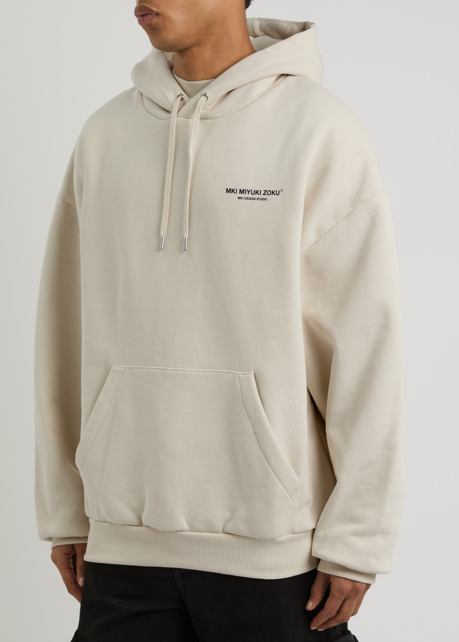 Mki Miyuki Zoku Logo Hooded Cotton-blend Sweatshirt In Cream