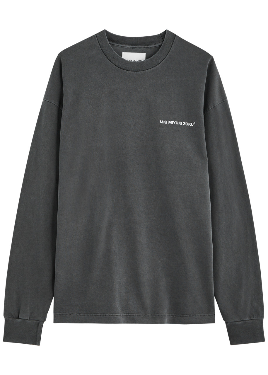 Mki Miyuki Zoku Logo-print Cotton top - Black - XL