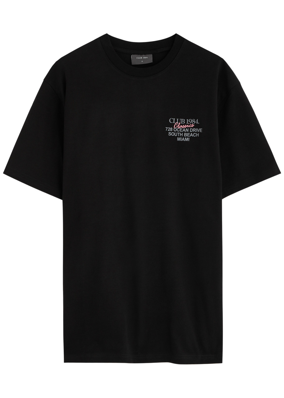 Club 1984 Vice City Printed Cotton T-shirt In Black