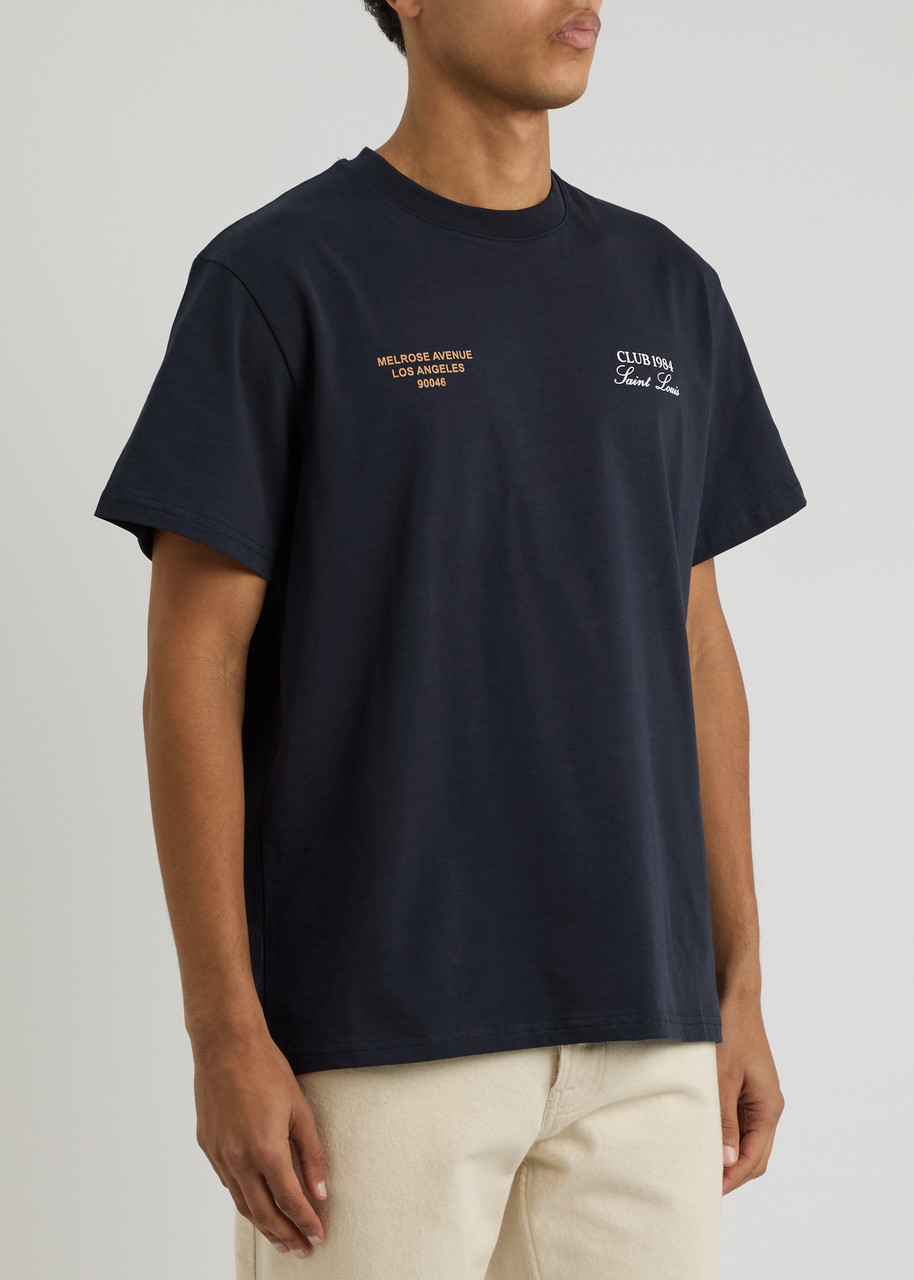 Club 1984 Melrose Printed Cotton T-shirt In Navy