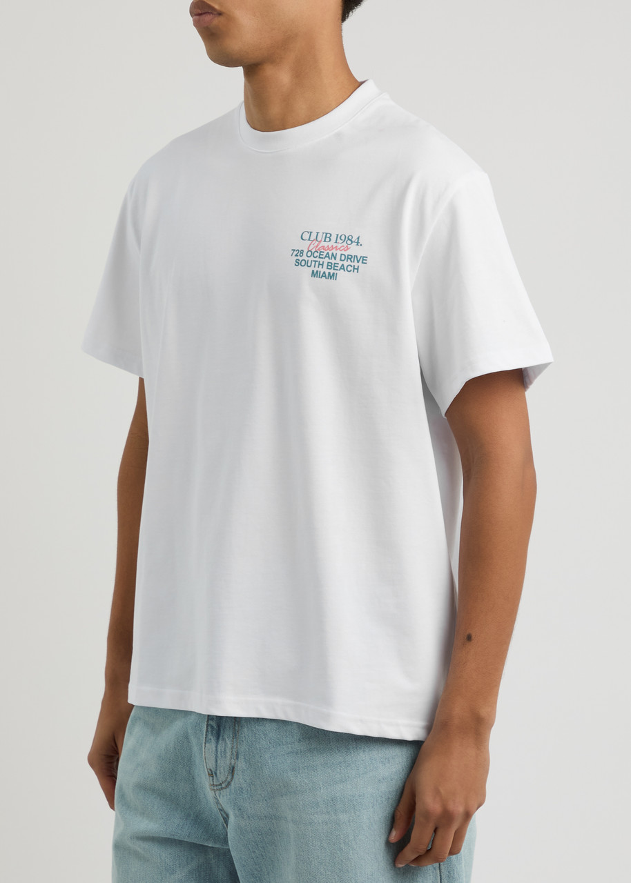 Club 1984 Vice City Printed Cotton T-shirt In White