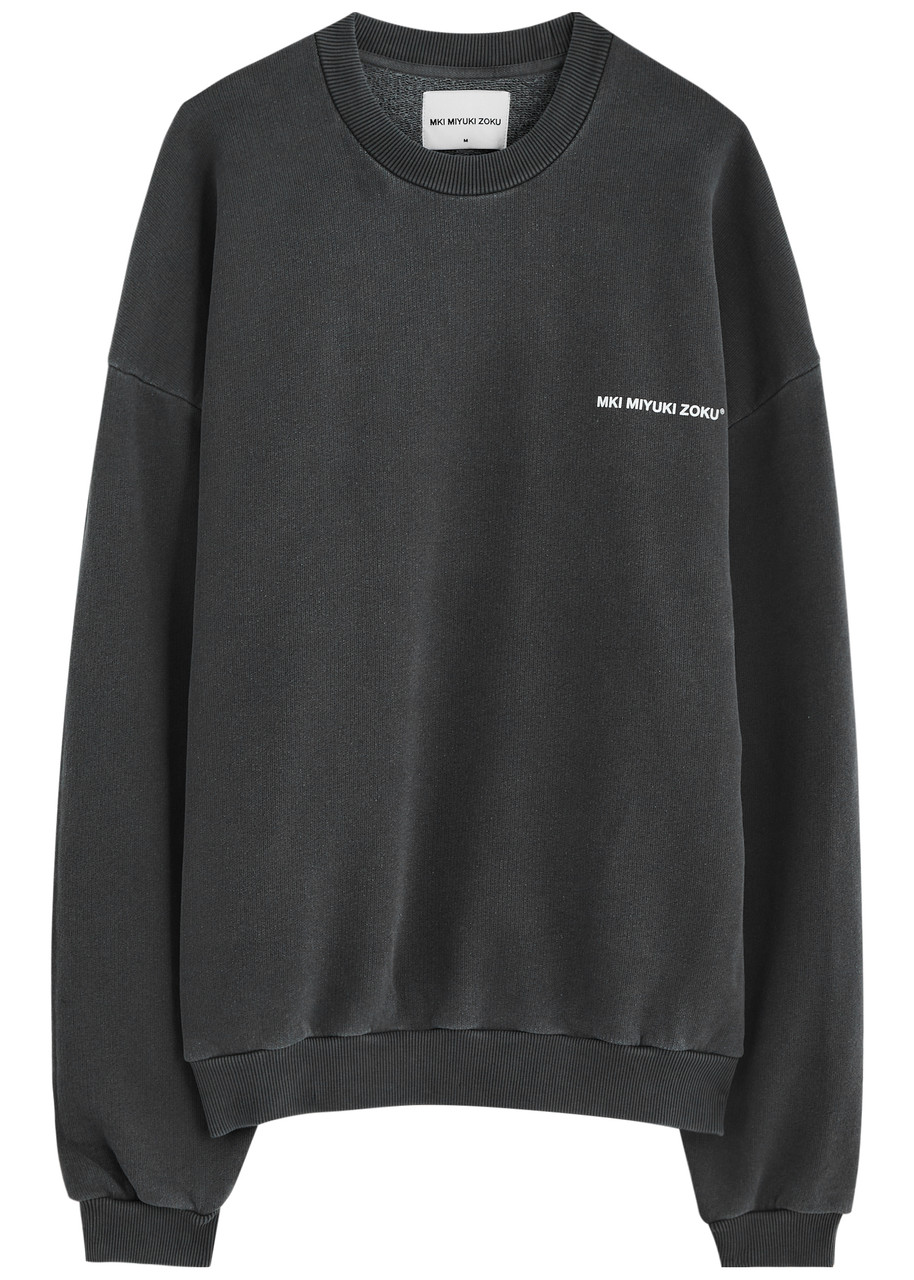 Mki Miyuki Zoku Logo-print Cotton Sweatshirt In Black