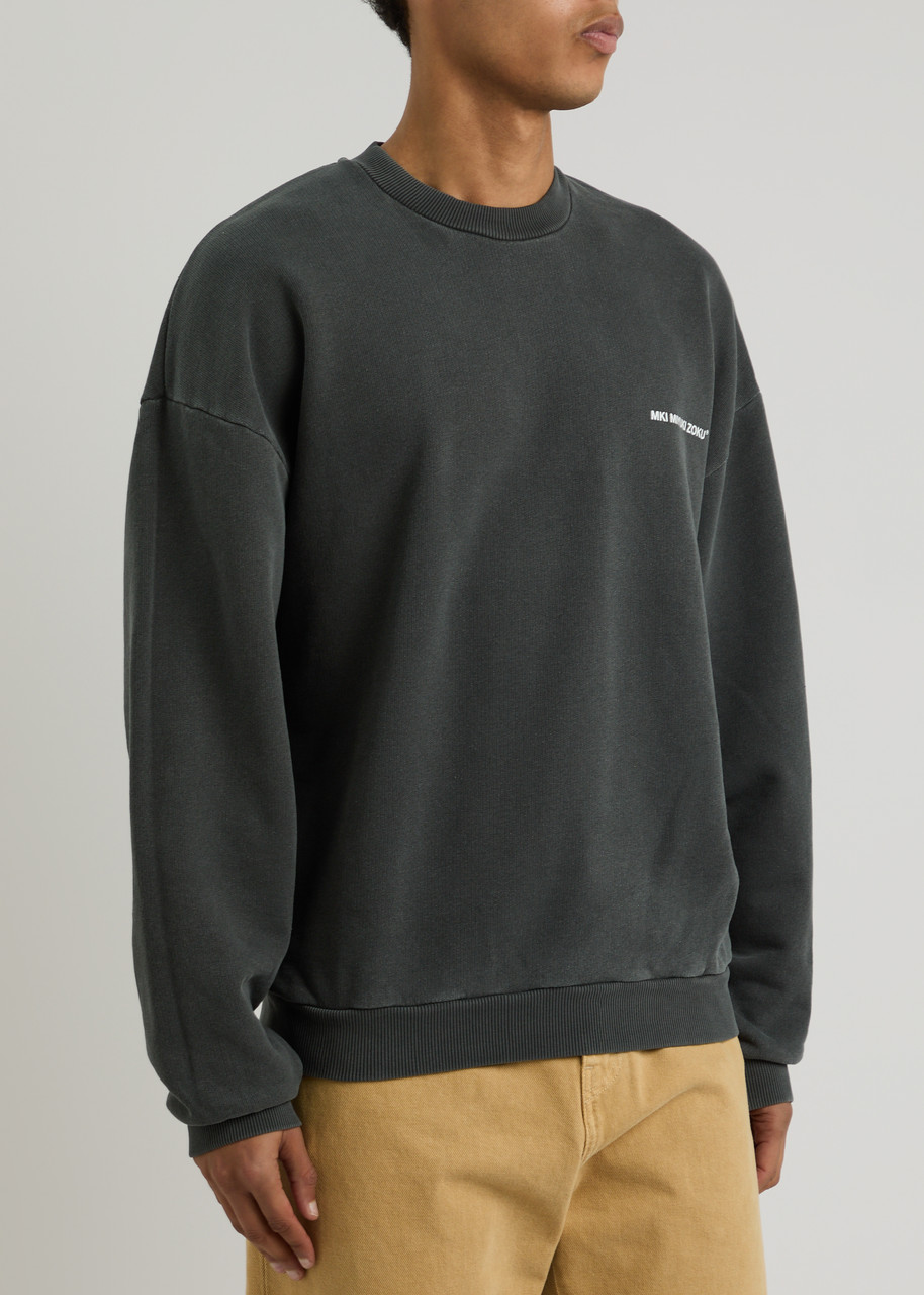 Mki Miyuki Zoku Logo-print Cotton Sweatshirt In Black