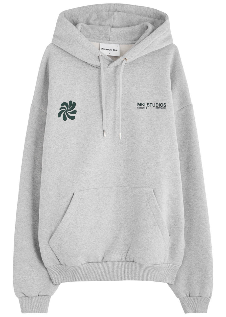 Mki Miyuki Zoku Logo Hooded Cotton-blend Sweatshirt In Grey