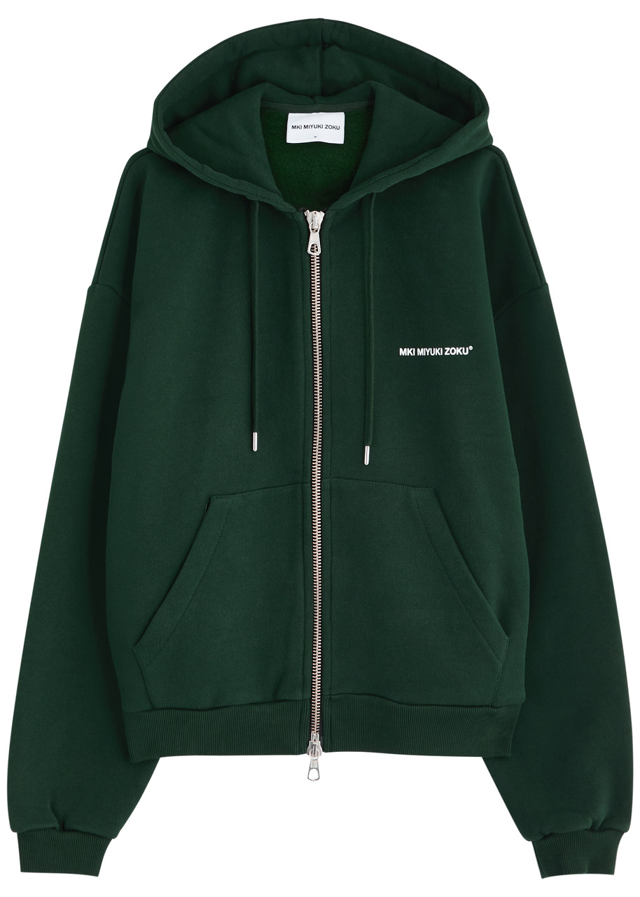 Mki Miyuki Zoku Logo Hooded Cotton-blend Sweatshirt In Green