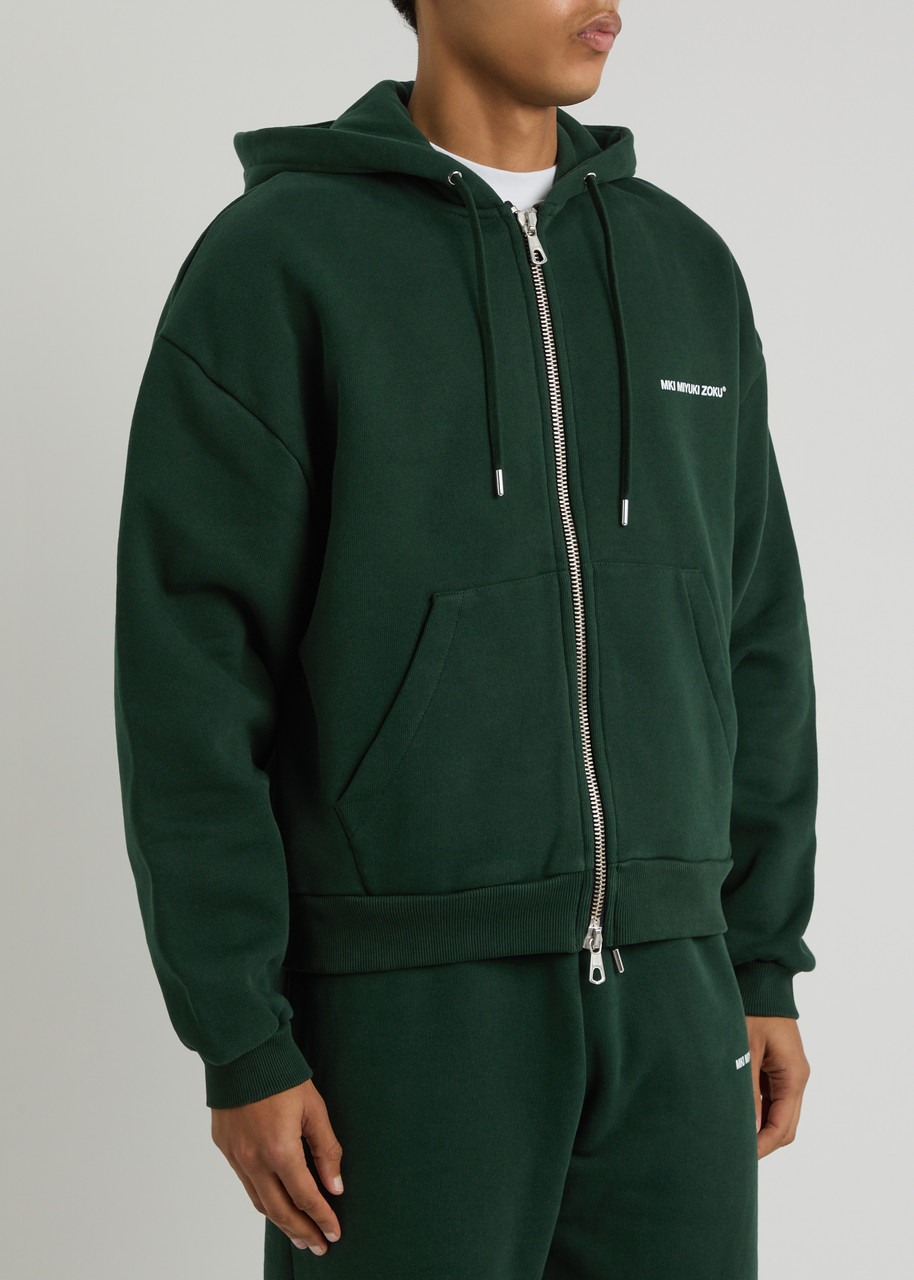 Mki Miyuki Zoku Logo Hooded Cotton-blend Sweatshirt In Green