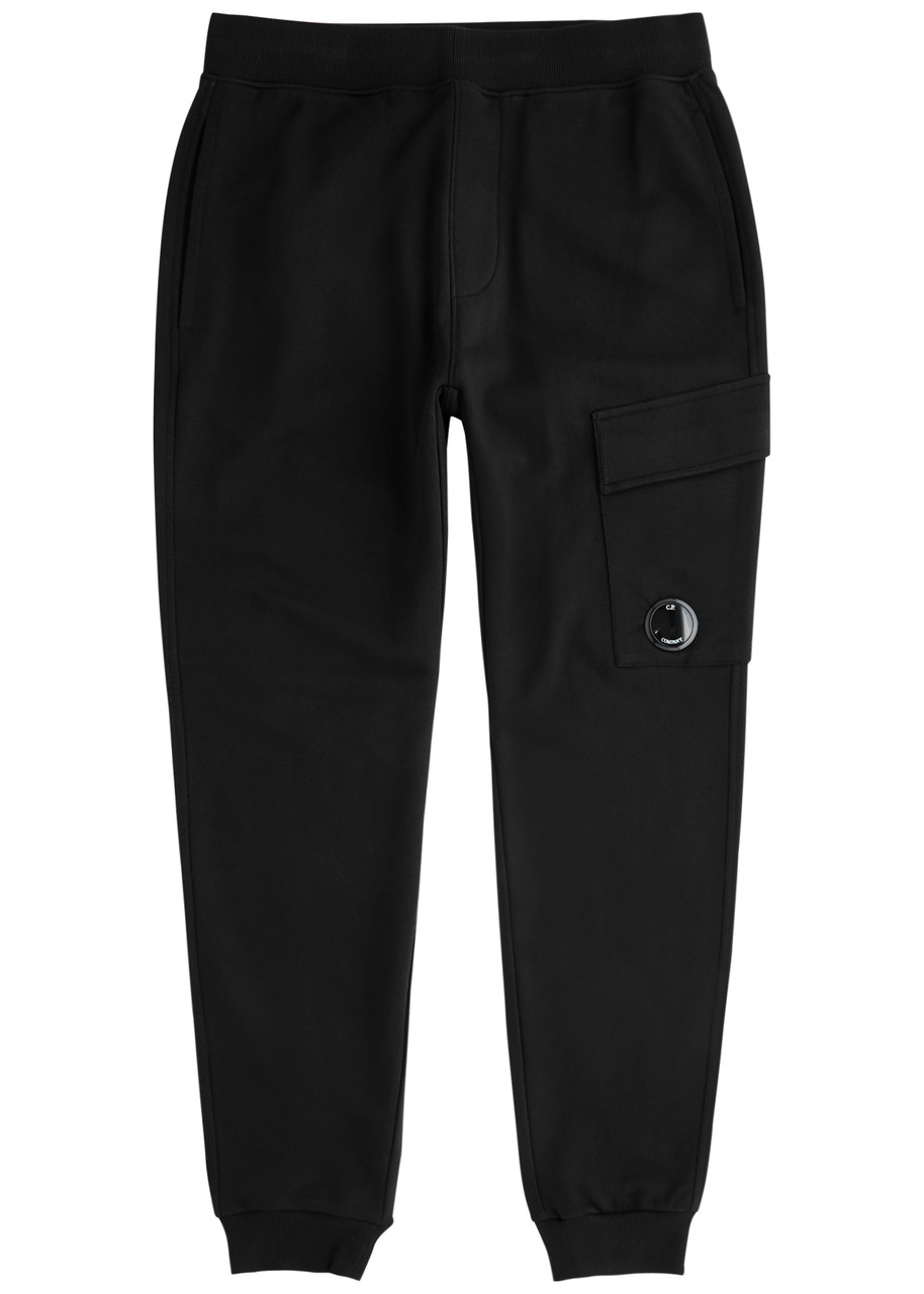 C.p. Company Diagonal Raised Cotton Sweatpants In Black