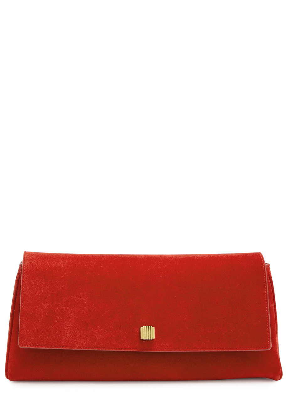 Khaite Audrey Suede Clutch - Red - One Size