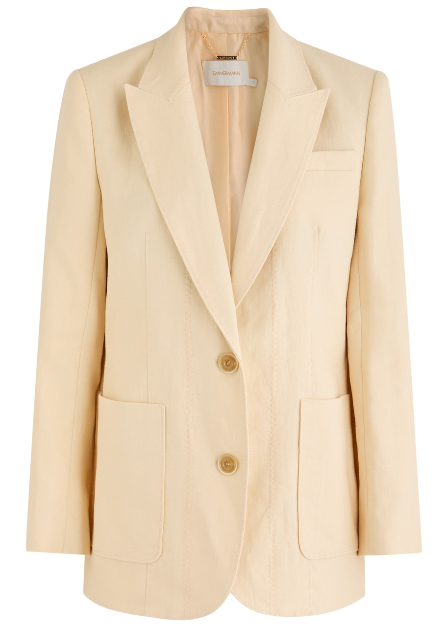 Zimmermann Illuminate Linen Blazer In Yellow