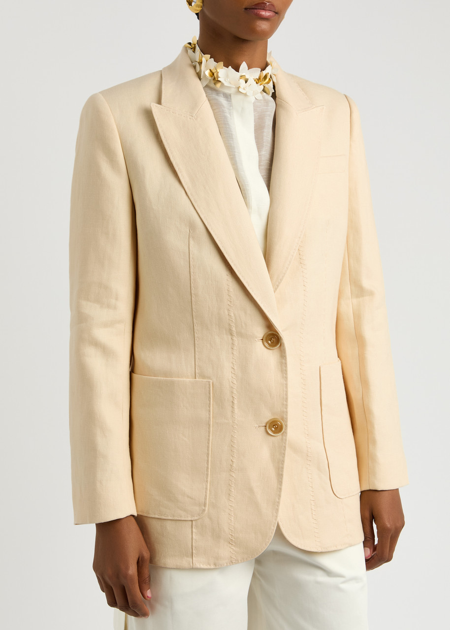 Zimmermann Illuminate Linen Blazer In Yellow