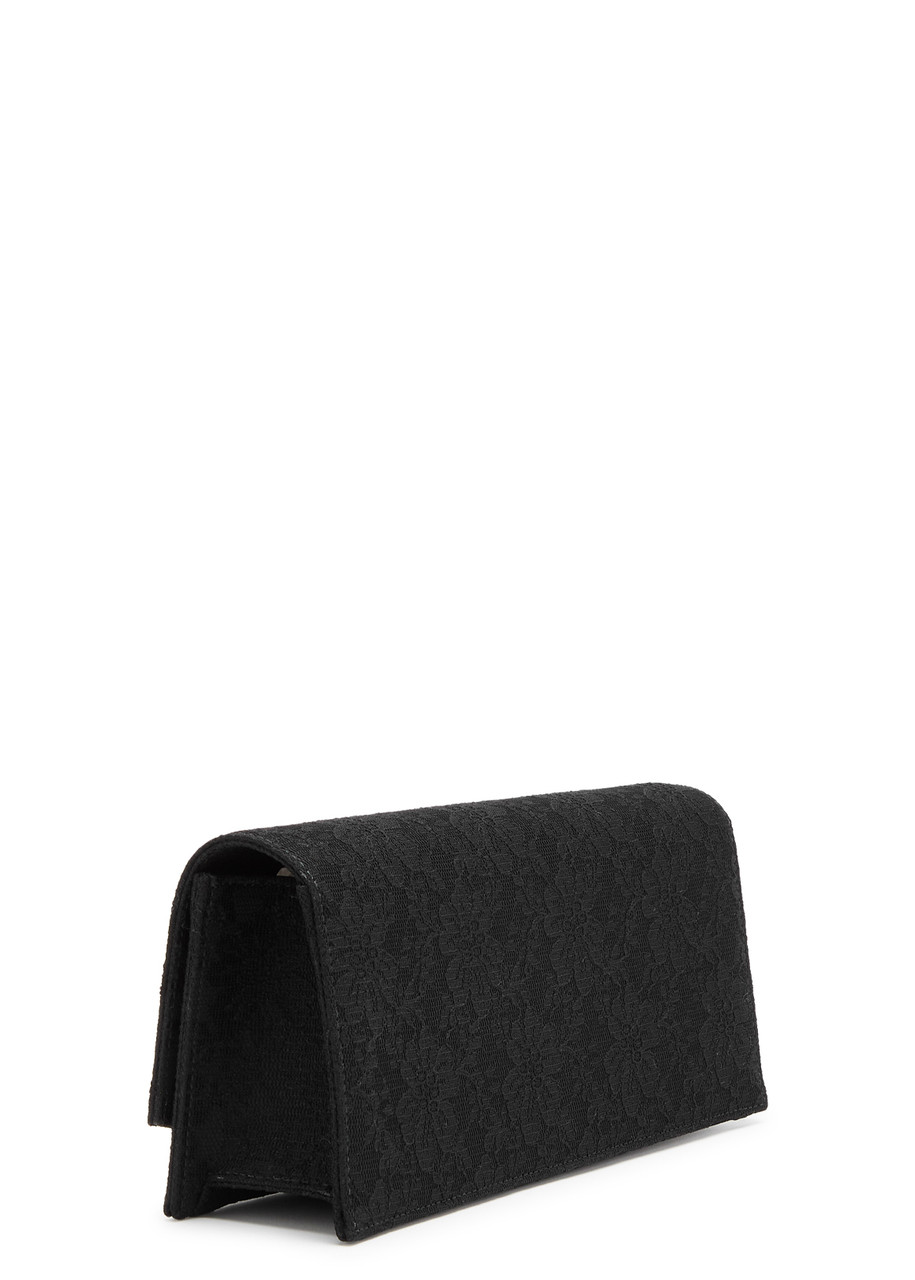 Malone Souliers Vivien Crystal-embellished Lace Clutch In Black