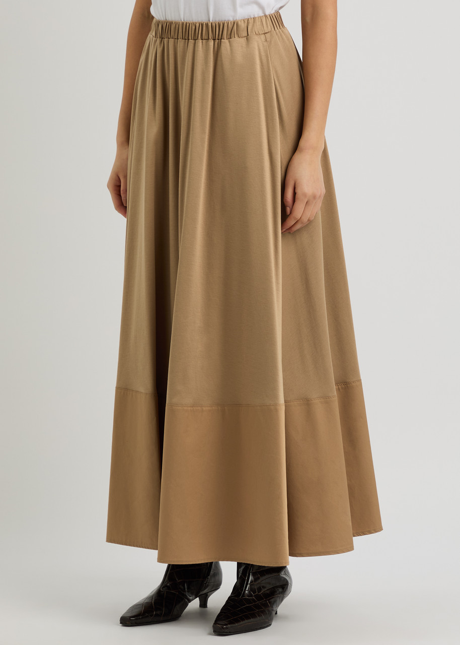 Mm Roal Modal Blend Maxi Skirt In Camel