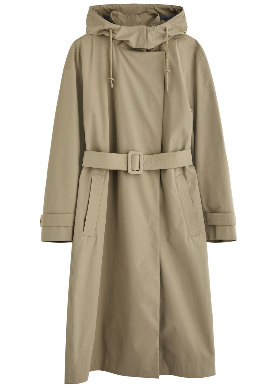 Max Mara Leisure Moriana Hooded Poplin Coat In Sand