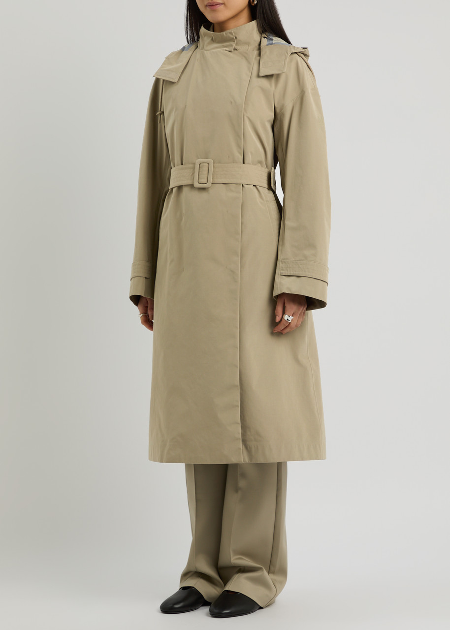 Max Mara Leisure Moriana Hooded Poplin Coat In Sand