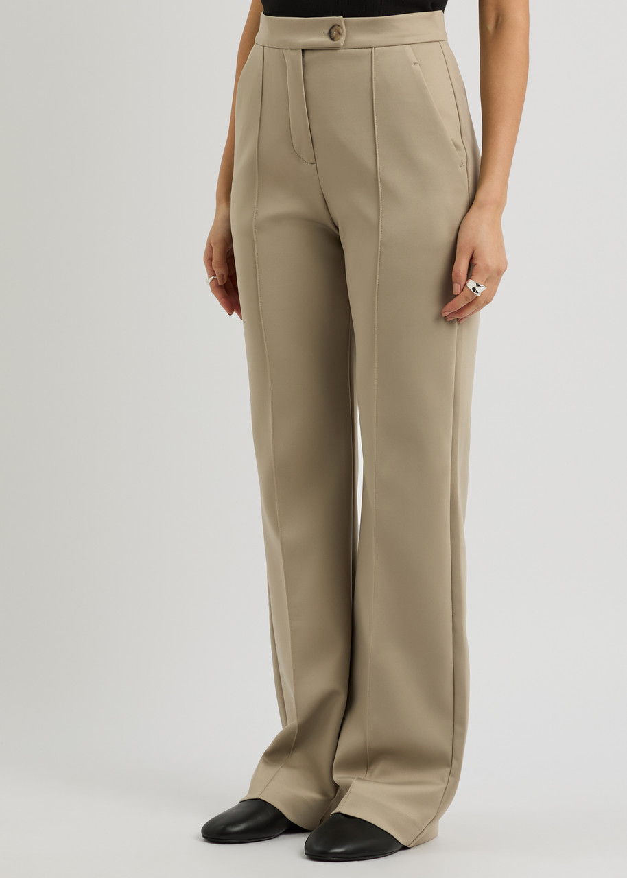 Max Mara Leisure Malesia Satin-jersey Trousers In Sand