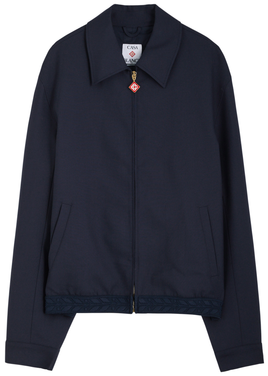 Casablanca Navy Wool Sports Tailoring Jacket In Navy