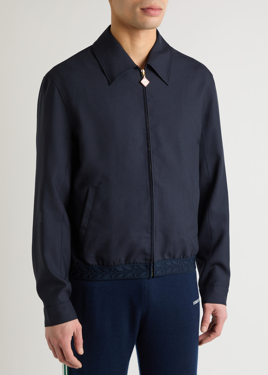 Casablanca Navy Wool Sports Tailoring Jacket In Navy
