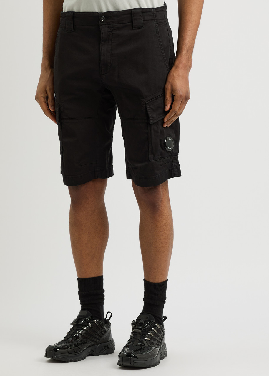 C.p. Company C.p.company Logo Cargo Shorts In Black