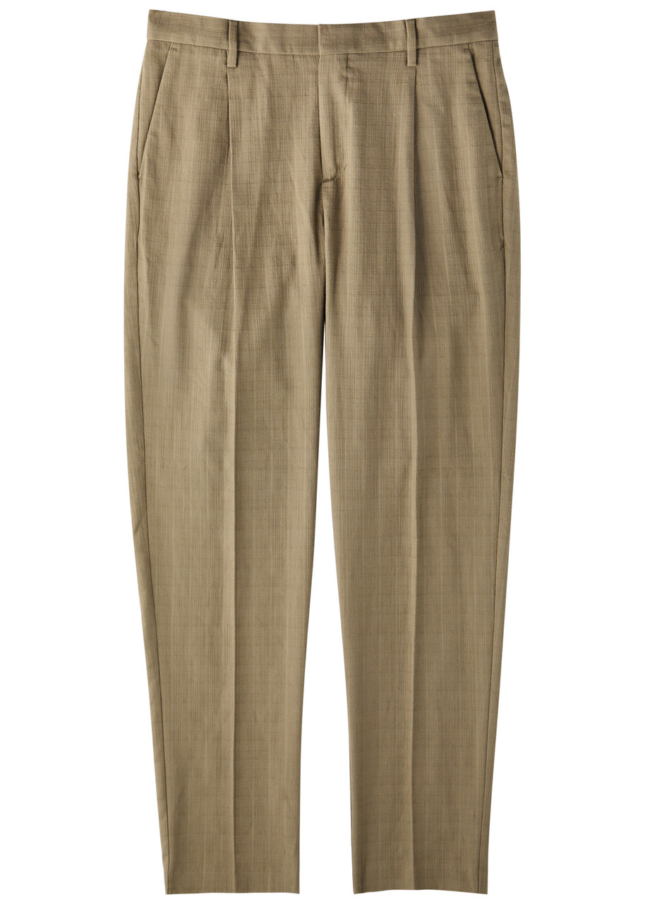 Sunspel Tapered-leg Cotton Trousers - Sage - L