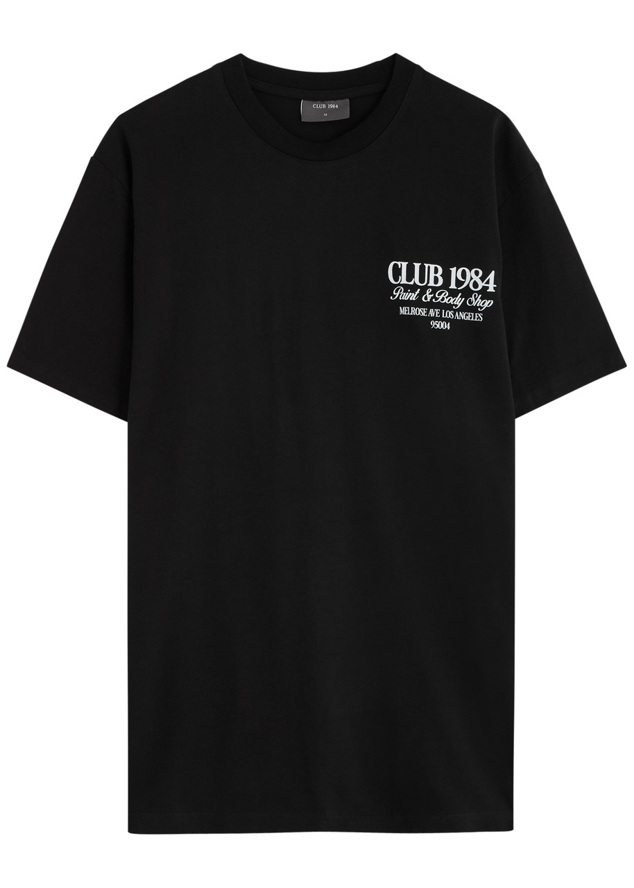 Club 1984 Body Shop Printed Cotton T-shirt In Black