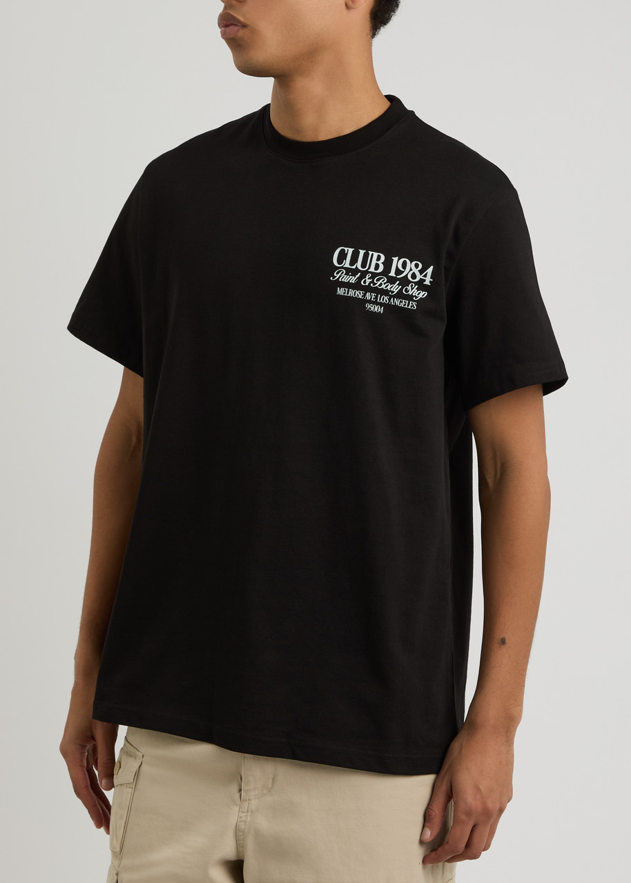 Club 1984 Body Shop Printed Cotton T-shirt In Black