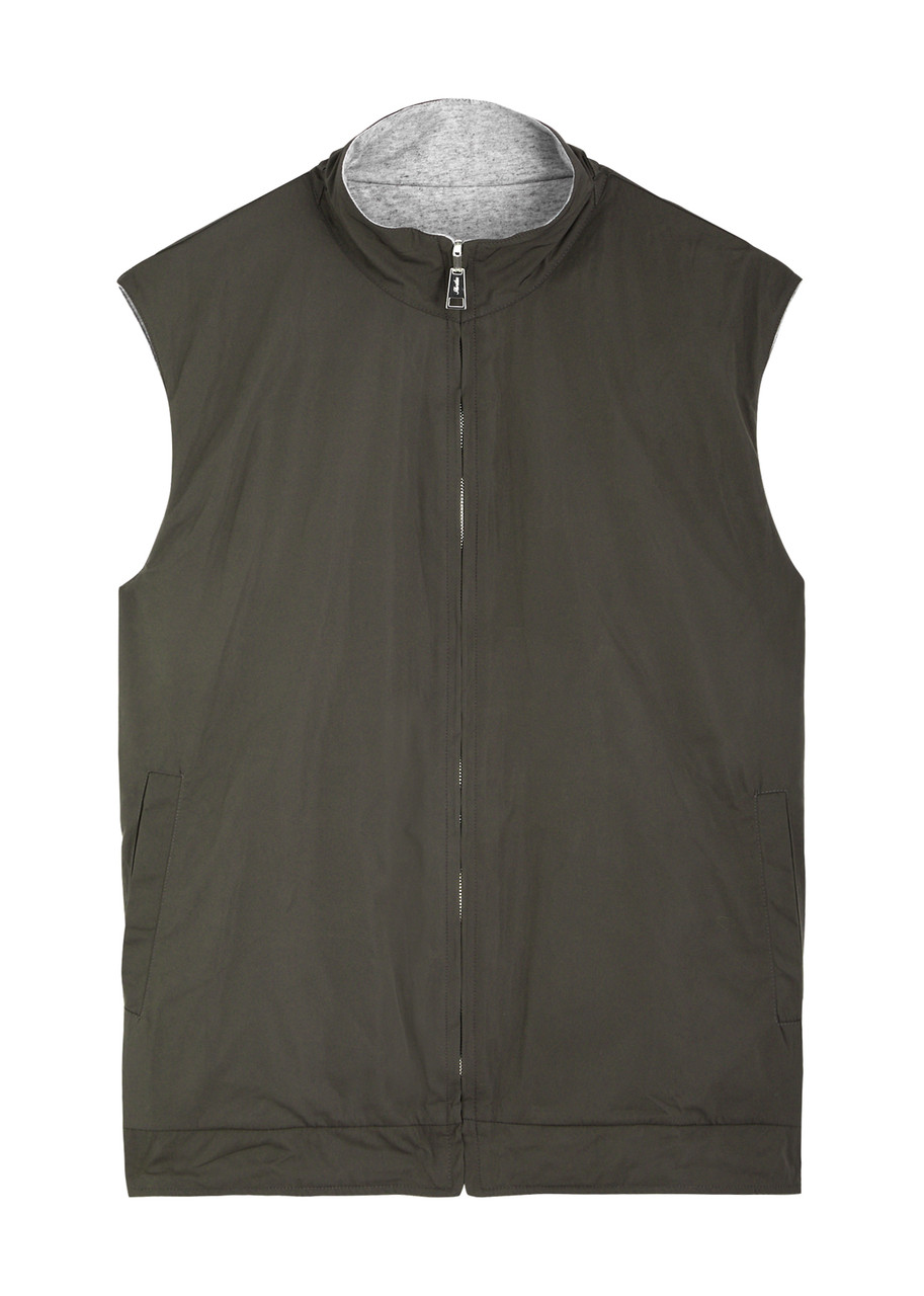 Aurélien Resort Reversible Shell Gilet In Anthracite
