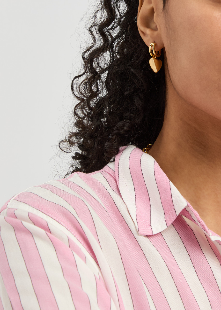 Jenny Bird Puffy Heart 14kt Gold-dipped Hoop Earrings In Gold
