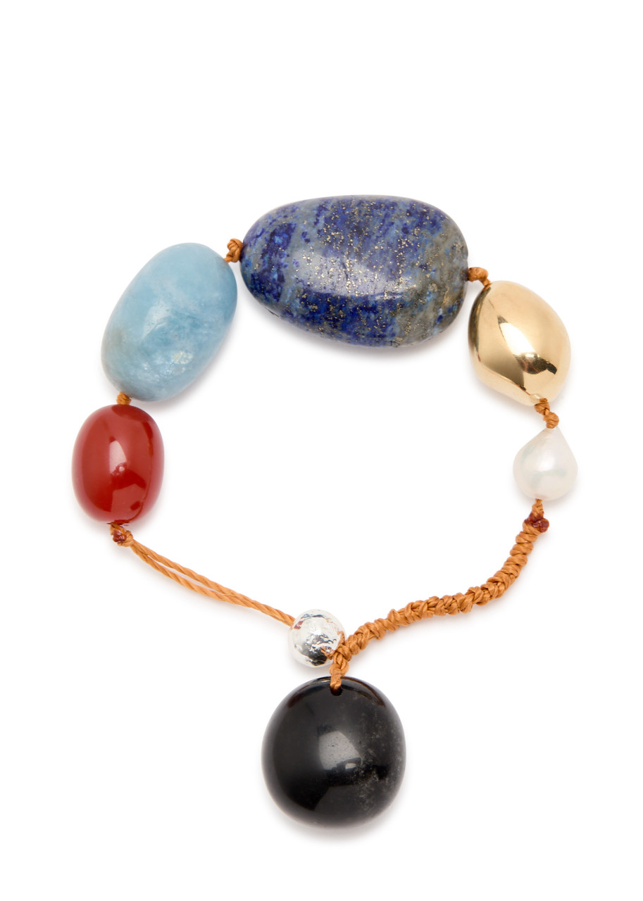 Zimmermann Mellow Stone-embellished Cord Bracelet In Gold