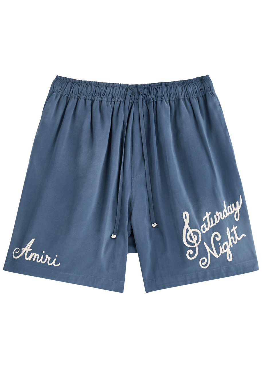 Amiri Saturday Night Bermuda Shorts In Navy