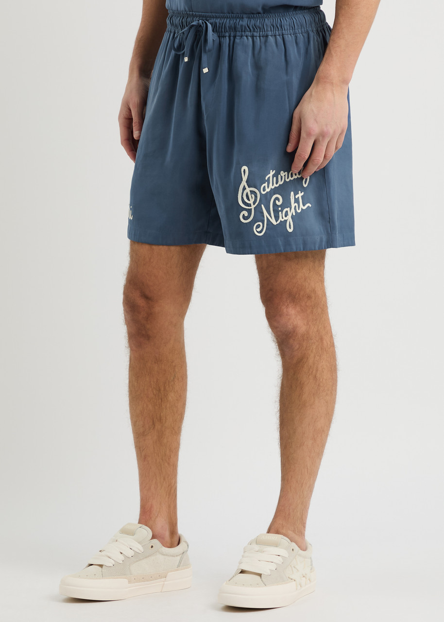 Amiri Saturday Night Bermuda Shorts In Navy