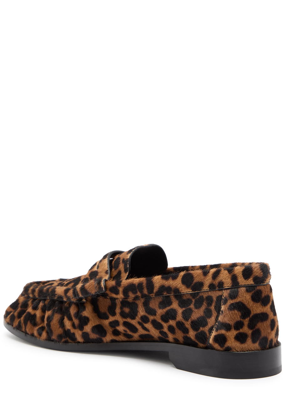 Saint Laurent Brown Loafers With Cassandre Logo And Leopard Motif In Fabric Woman In Leopard