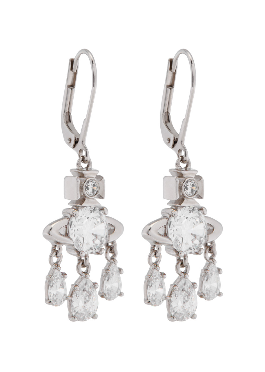 Vivienne Westwood Joaquina Orb Embellished Drop Earrings In Silver