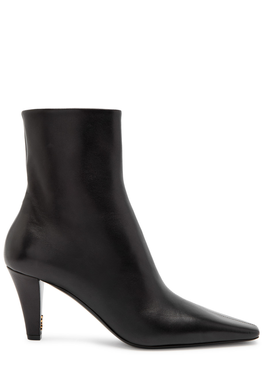 Saint Laurent Josie Embellished Leather Ankle Boots In Black