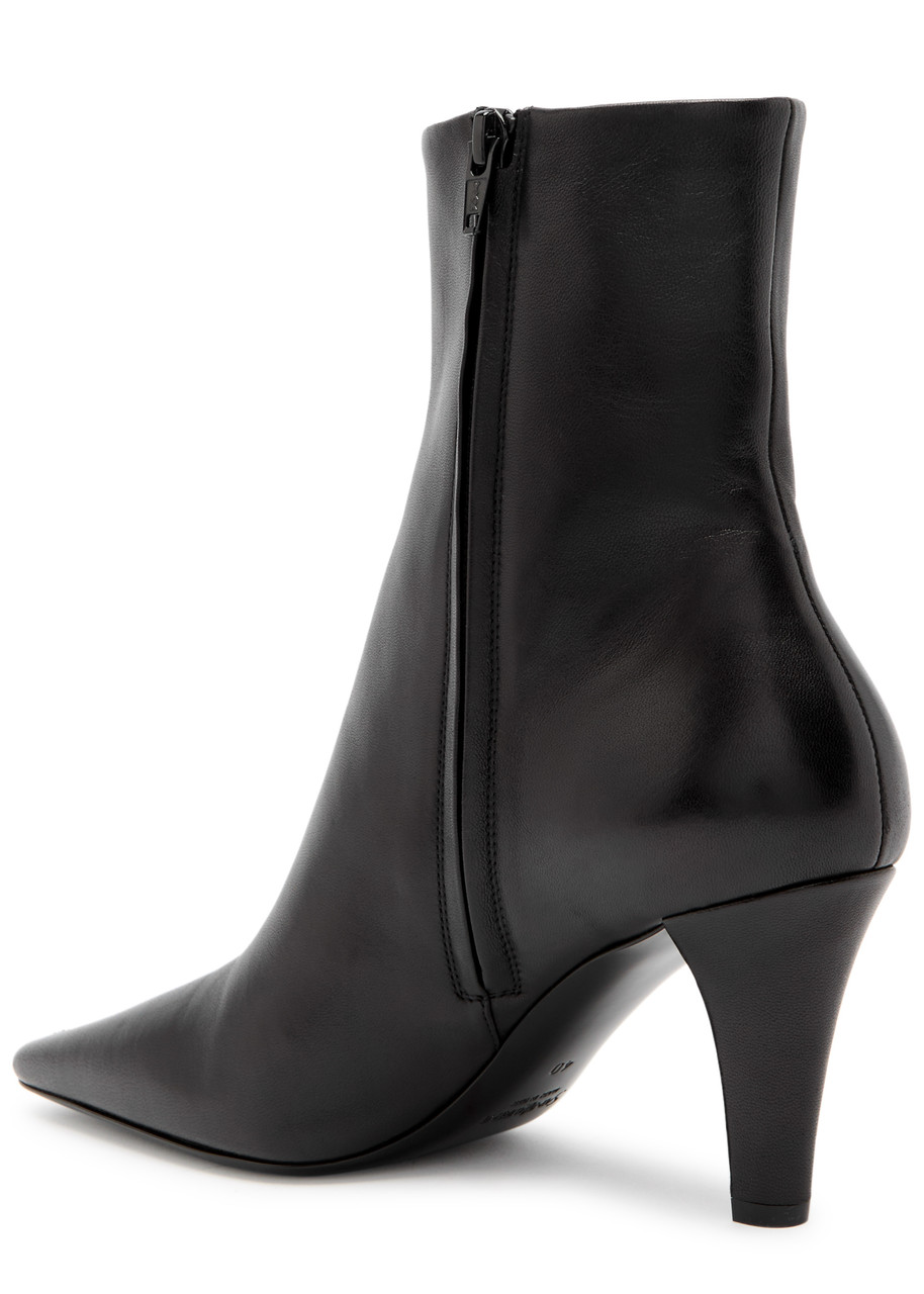 Saint Laurent Josie Embellished Leather Ankle Boots In Black