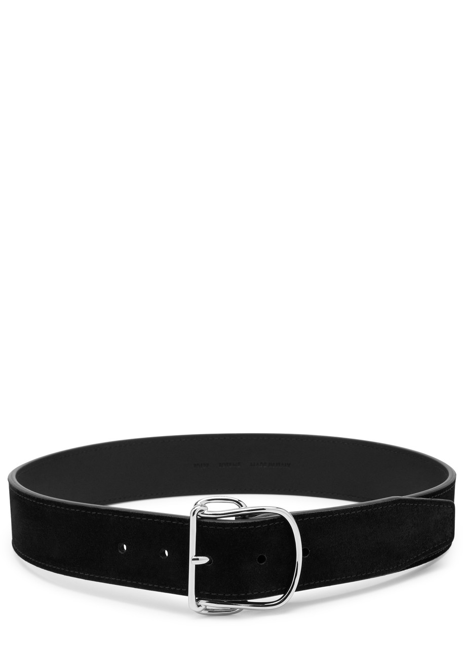 Toteme Swirl Suede Belt - Black - 80 (UK10/ M)