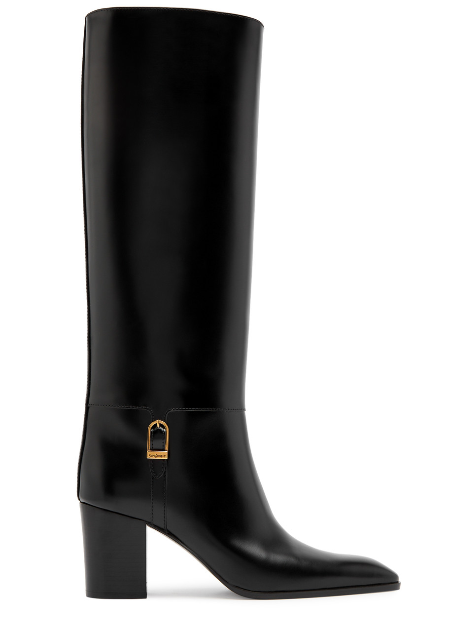 Saint Laurent Stivali Julia 70 In Pelle Nera Donna In Black